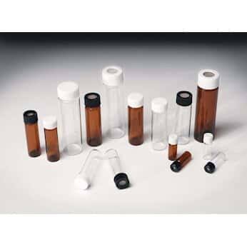 Amber 40 ml Glass Vials PTFE/Silicone Septa 100/pk V7363
