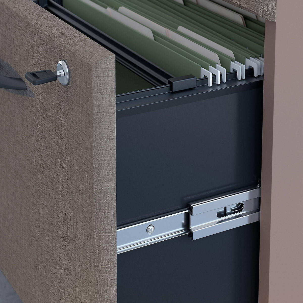 U-Shaped Corner Desk with Mobile File Cabinet Q4021