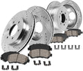 290mm Front + 300mm Rear 6 Lug Rotors + Ceramic Brake Pads + Clips F994340