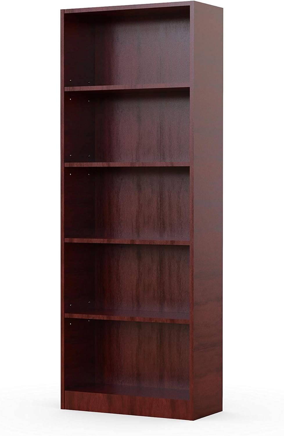 White 5 Tier Bookshelf with 3 Adjustable Shelves G19698