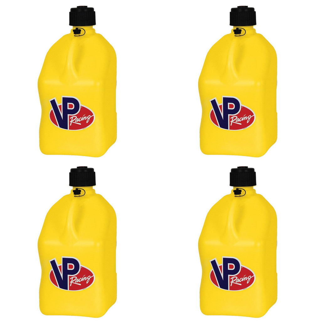 5 Gallon Racing Fuel Utility Jug Gas Can, Yellow (4 Pack) I2999