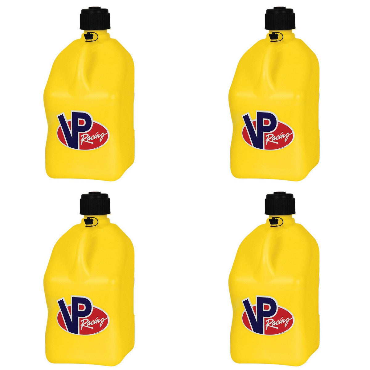 5 Gallon Racing Fuel Utility Jug Gas Can, Yellow (4 Pack) I2999