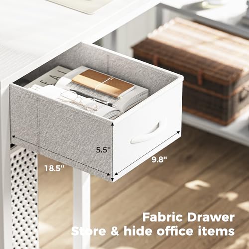 47 inch Reversible L Shaped Desk with LED Lights & Power Outlets U550825
