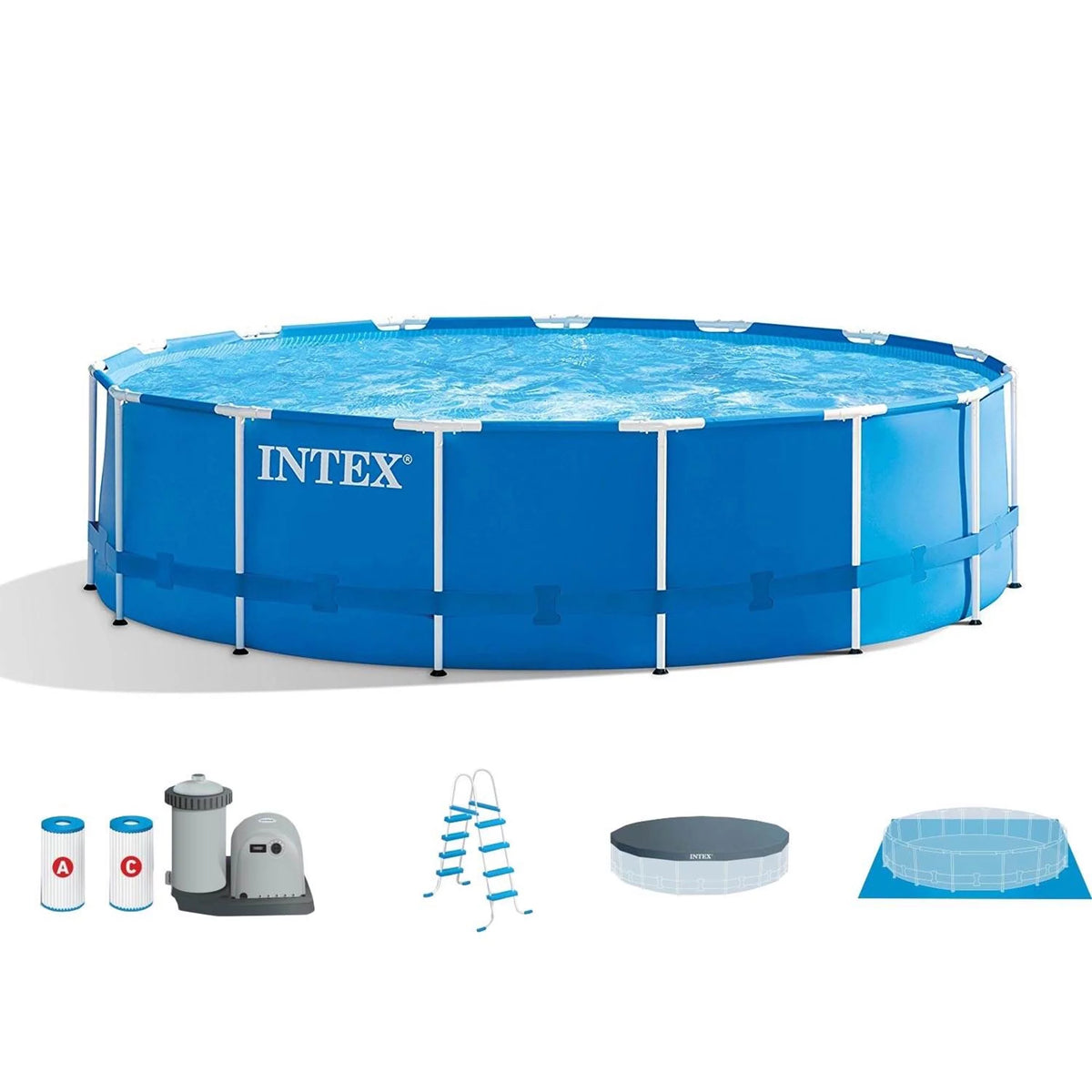 18ft x 48in Metal Frame Swimming Pool Set Q813038