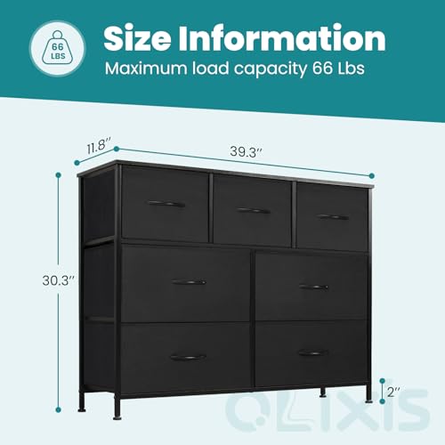 Black 8 Fabric Drawer Dresser with Wooden Top W4181