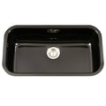 Black Porcelain Enamel Steel Undermount Single Bowl Kitchen Sink R131621