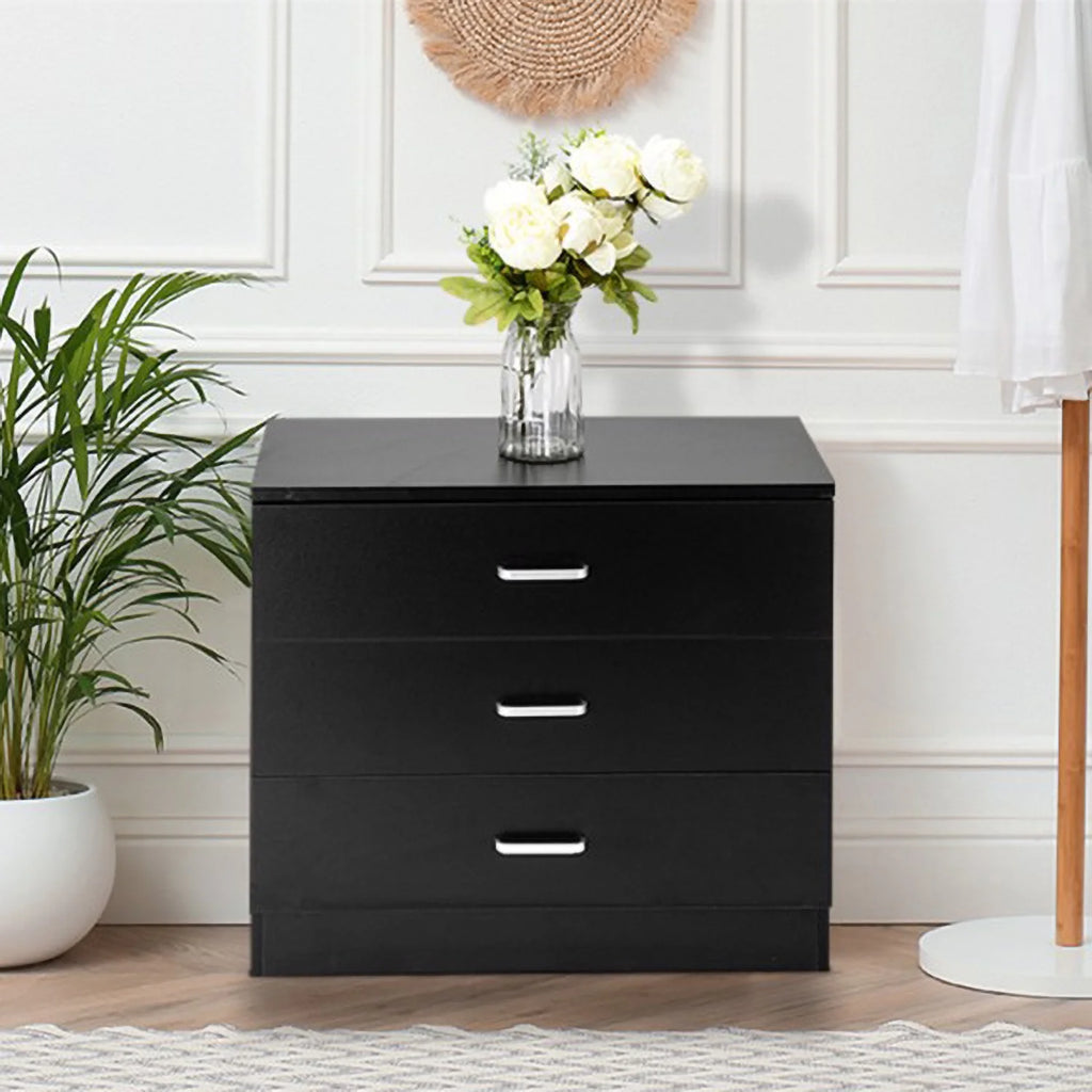 Black 3 Drawer Wood Dresser M633792