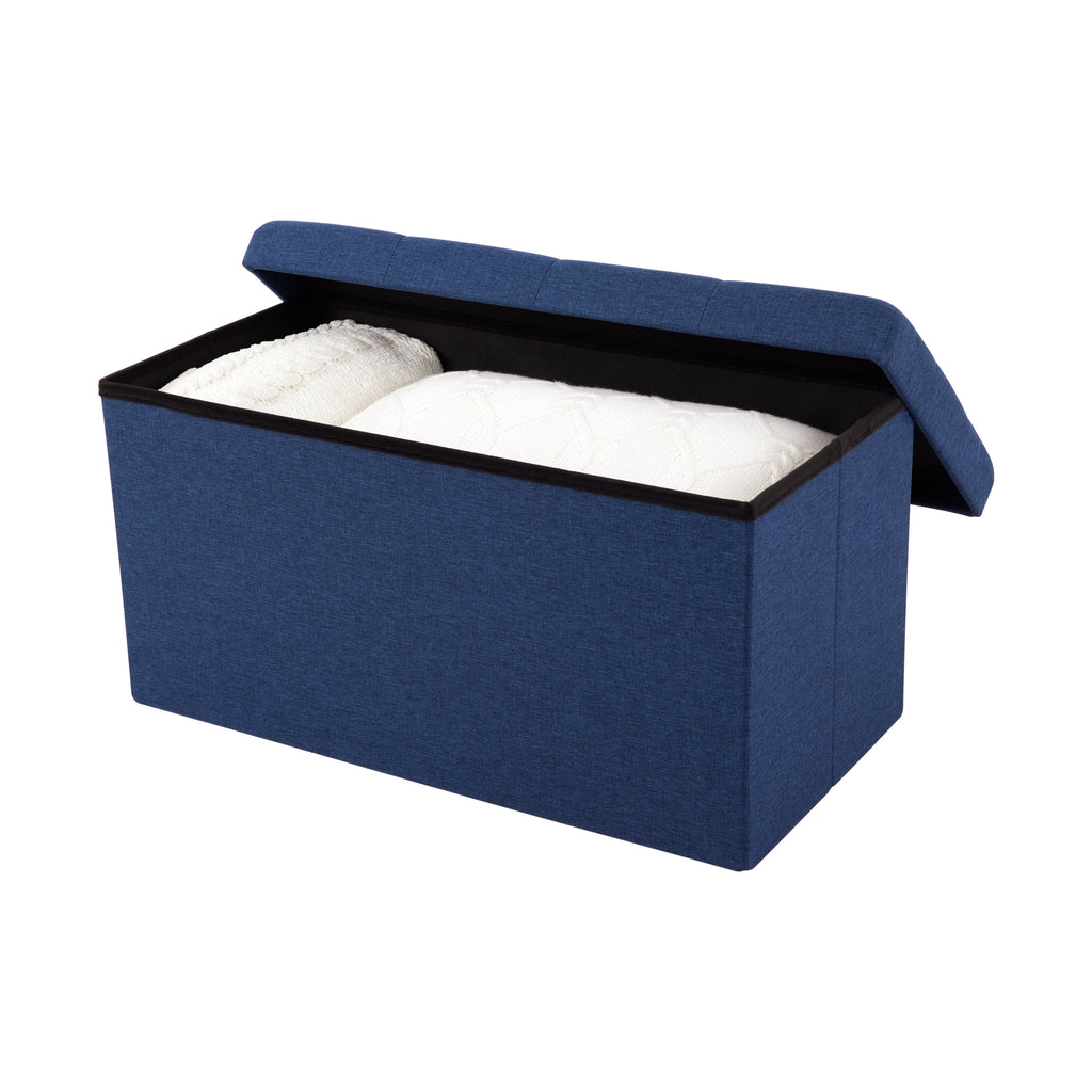 Cushioned Fabric Storage Ottoman Bench Z926481