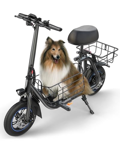 Electric Scooter with Seat, 550W Motor, 20-Mile Range Q8495