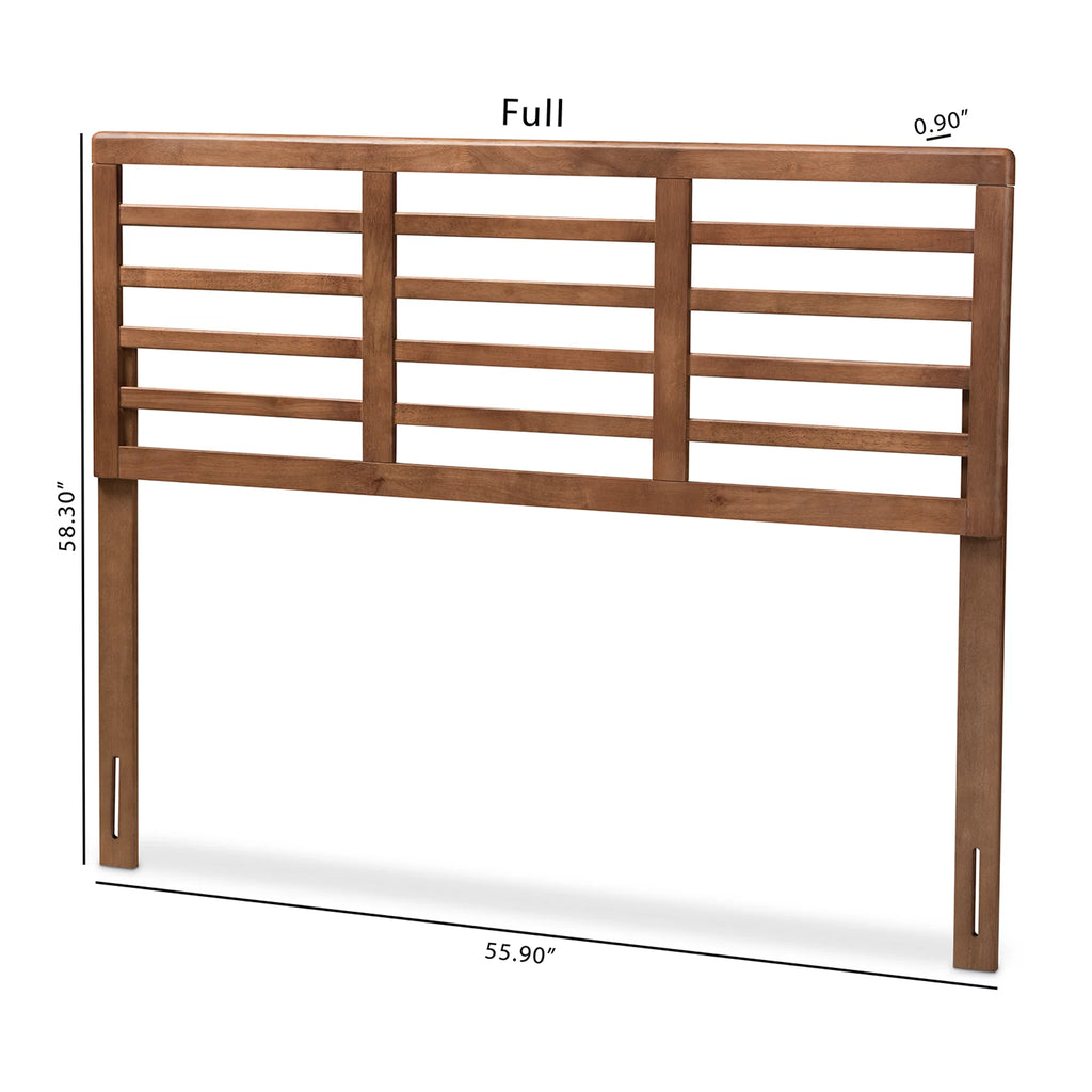 Walnut Brown Wood King Size Open Slat Headboard I43902