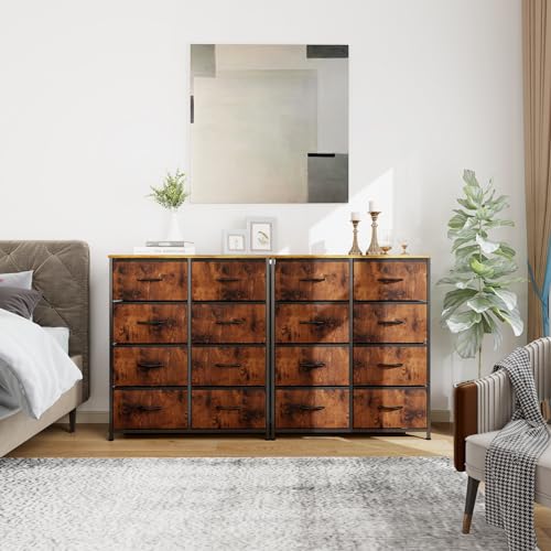 Black 8 Fabric Drawer Dresser with Wooden Top W4181