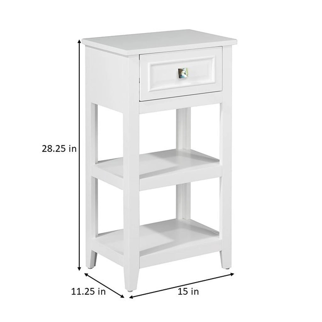 White Wooden Floor Cabinet with Drawer U675