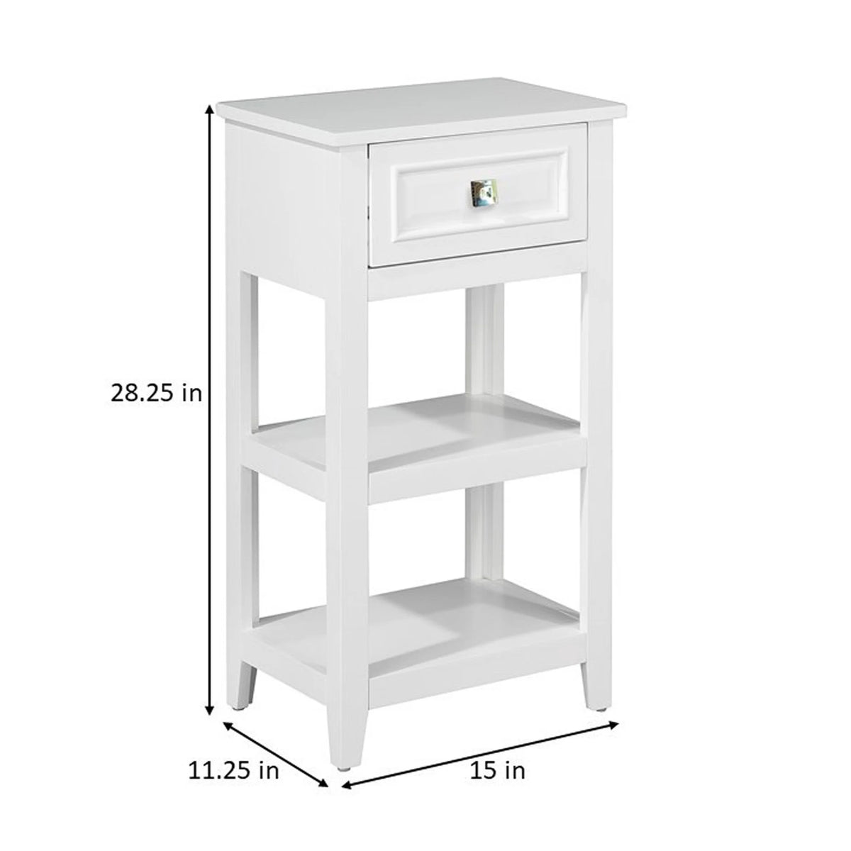 White Wooden Floor Cabinet with Drawer U675