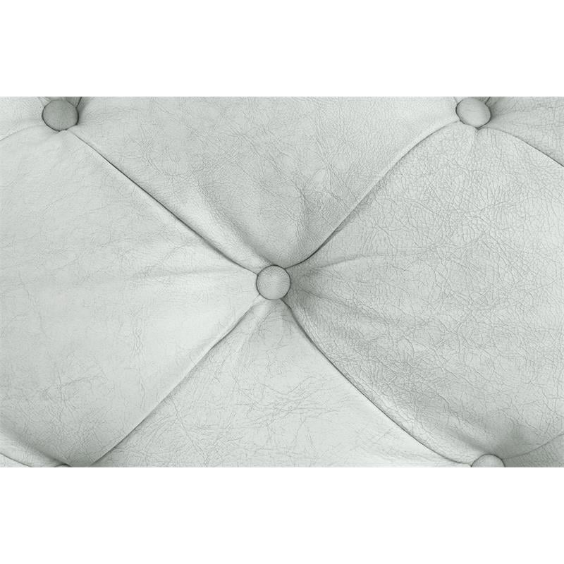 Vintage White Top Grain Leather Sofa J537826