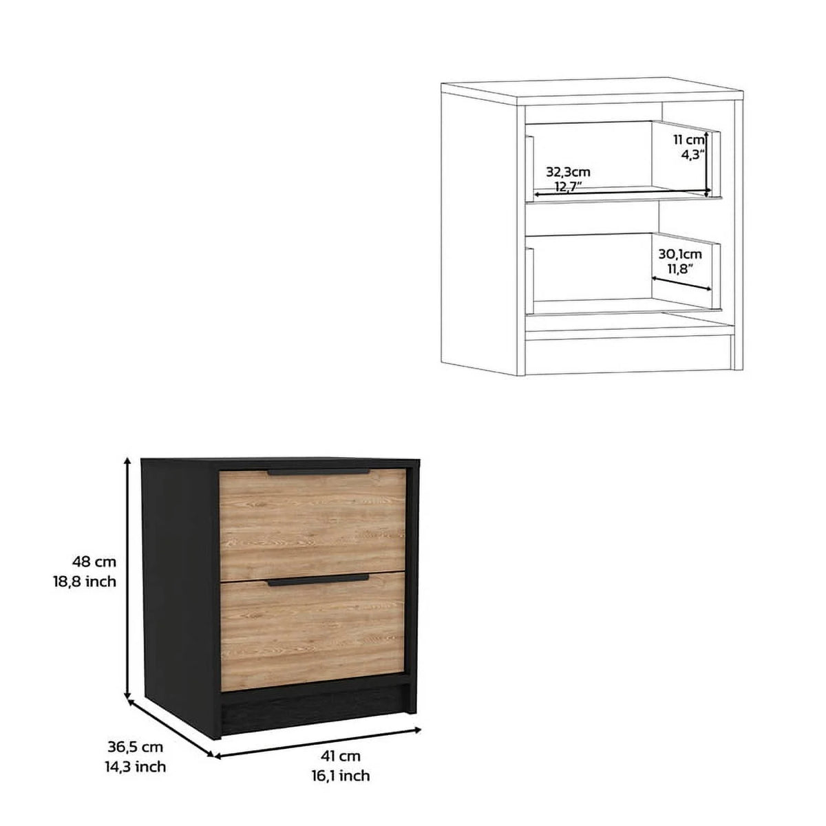 2-Piece Bedroom Set with Nightstand and Dresser M280972