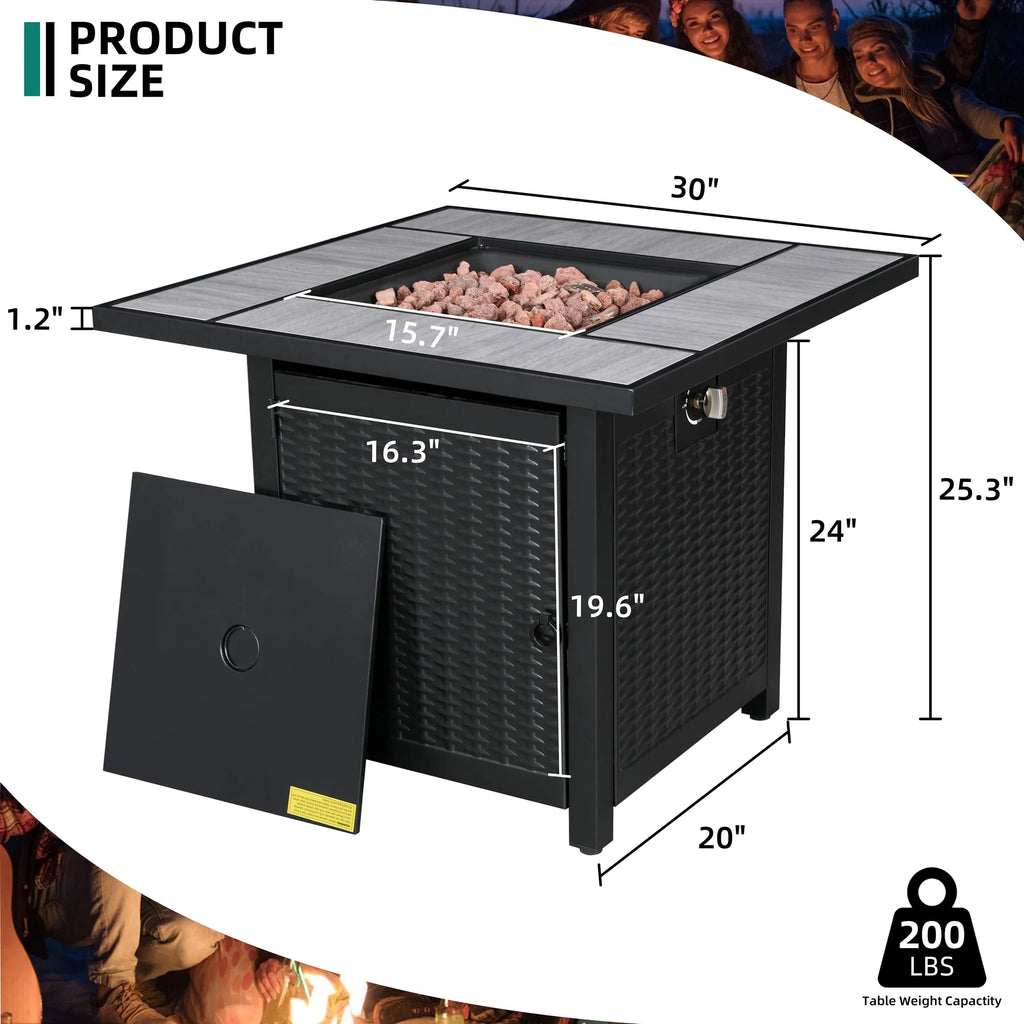 45 Propane Fire Pit Table 50,000 BTU Steel Gas Fire Pit N42861