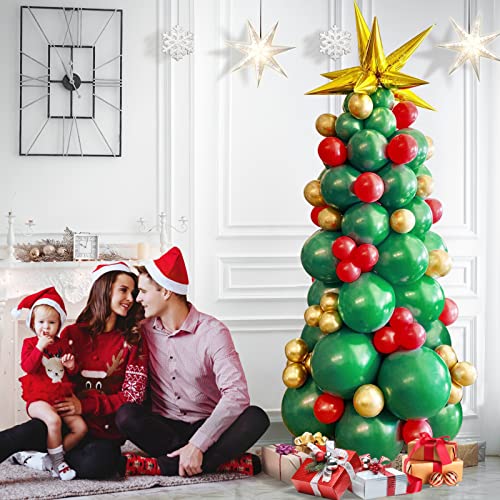 Green Red Golden Christmas Balloon Garland Arch Kit X4384