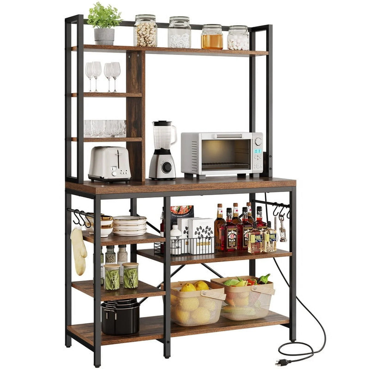 8 Tier Kitchen Bakers Rack with Power Outlets M47873