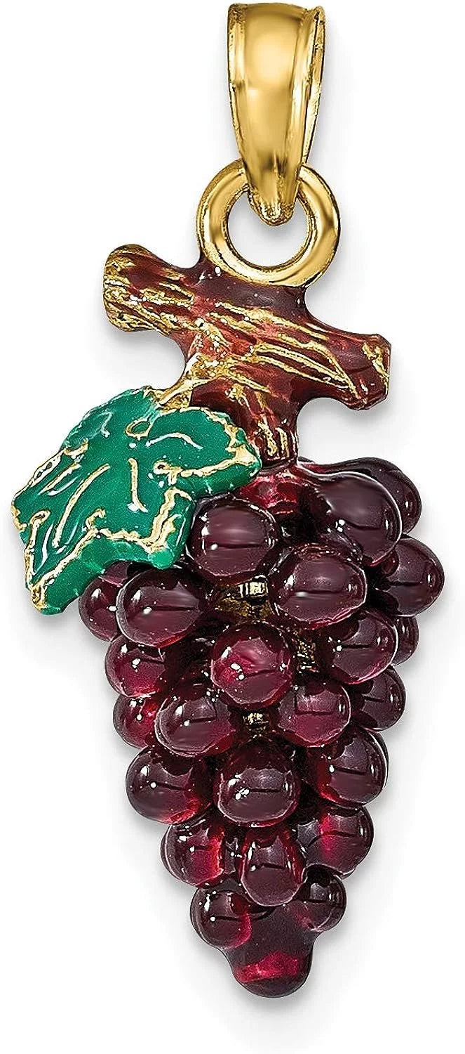 14K Yellow Gold Enamel Grapes Y199