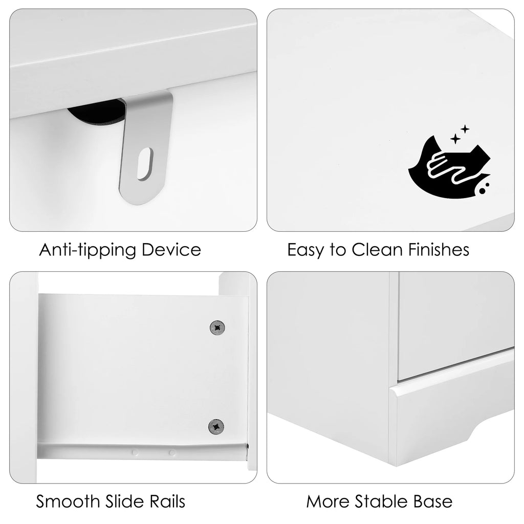 White 6 Drawer Wood Dresser B57662