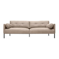 84" Beige Fabric Sofa with Black Metal Legs X4368