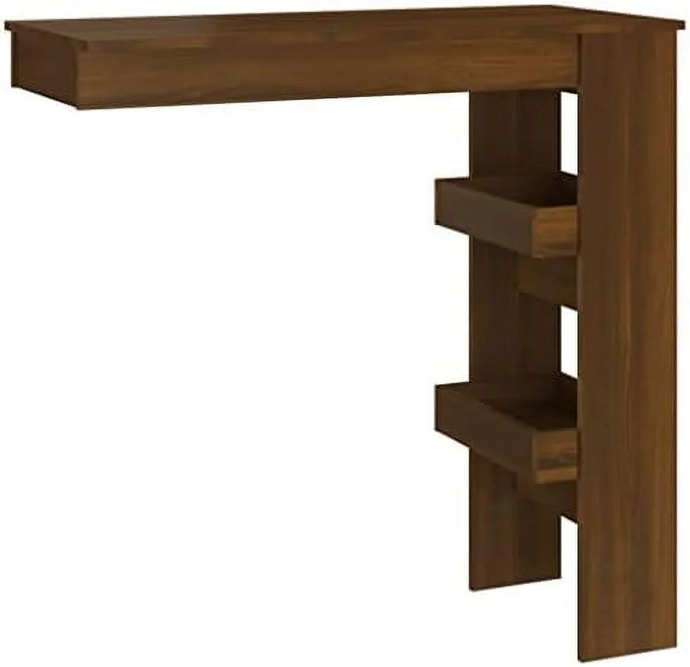 Black Engineered Wood Wall Table with Compartments H4056