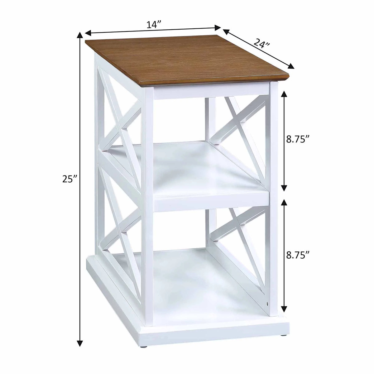 Chairside End Table with Shelves A58551