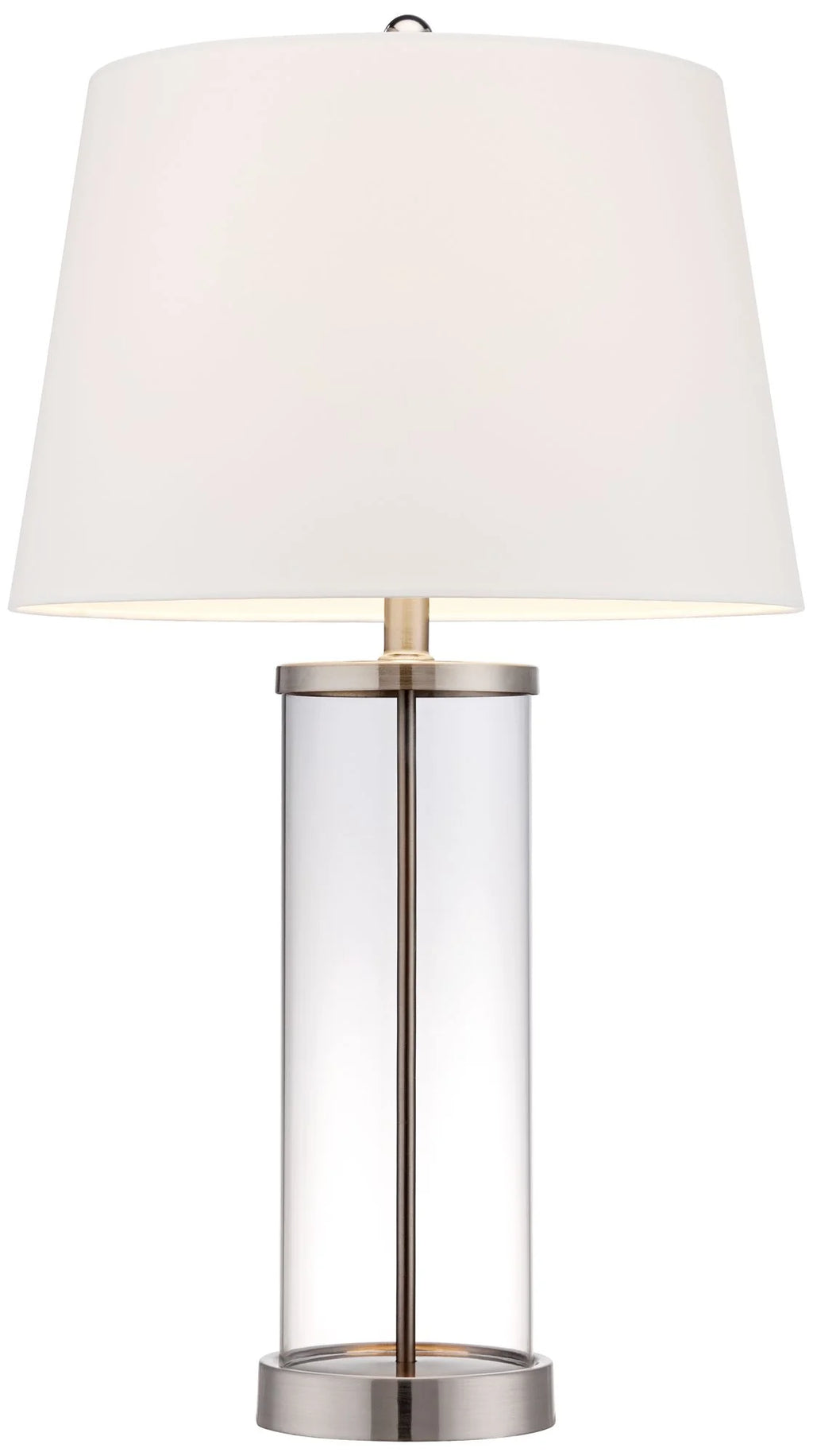 Set of 2 Clear Glass Fillable Steel Table Lamps K617