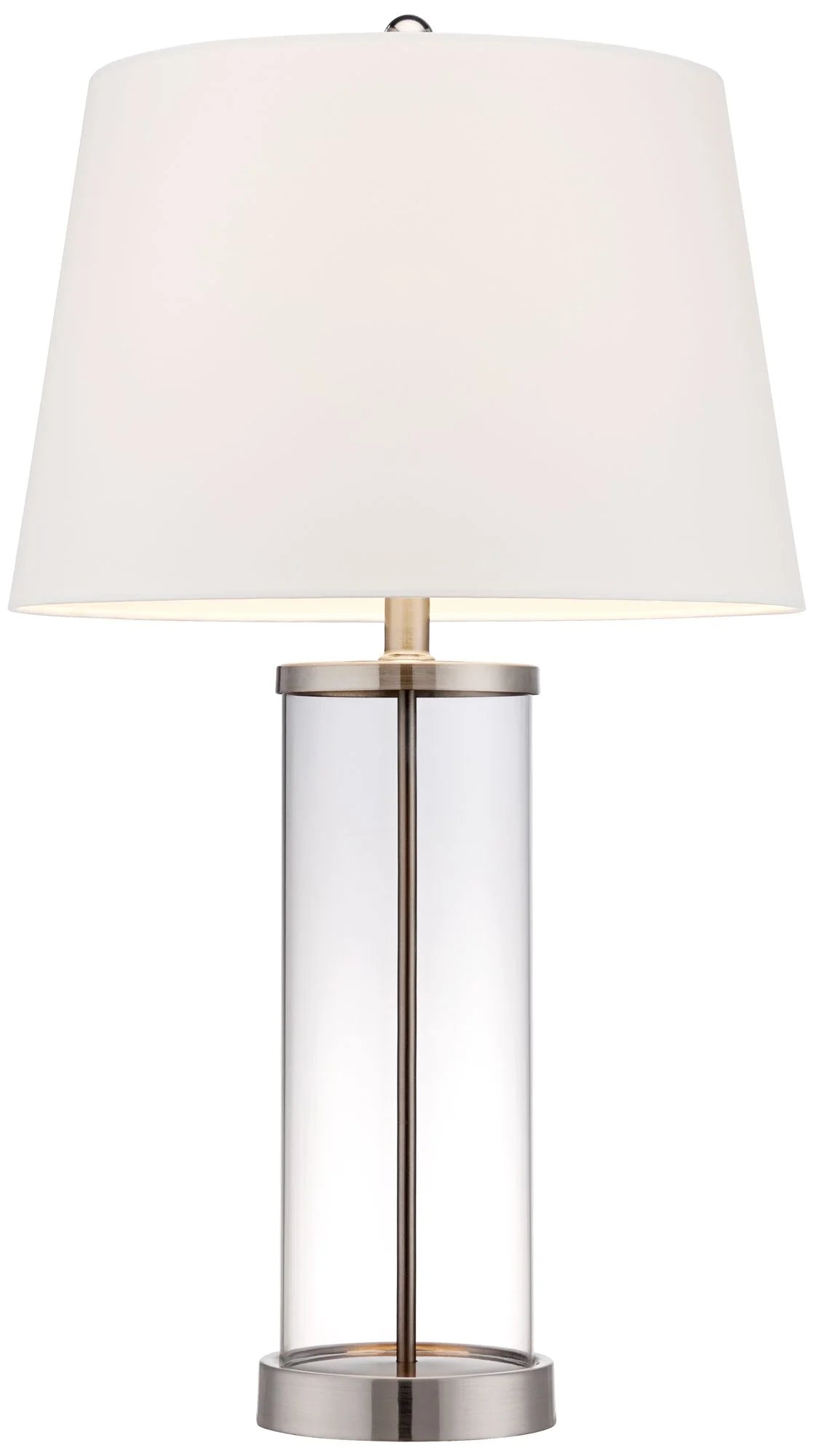 Set of 2 Clear Glass Fillable Steel Table Lamps K617