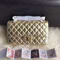 Gold Medium Size Lambskin Leather Flap Bag T359130