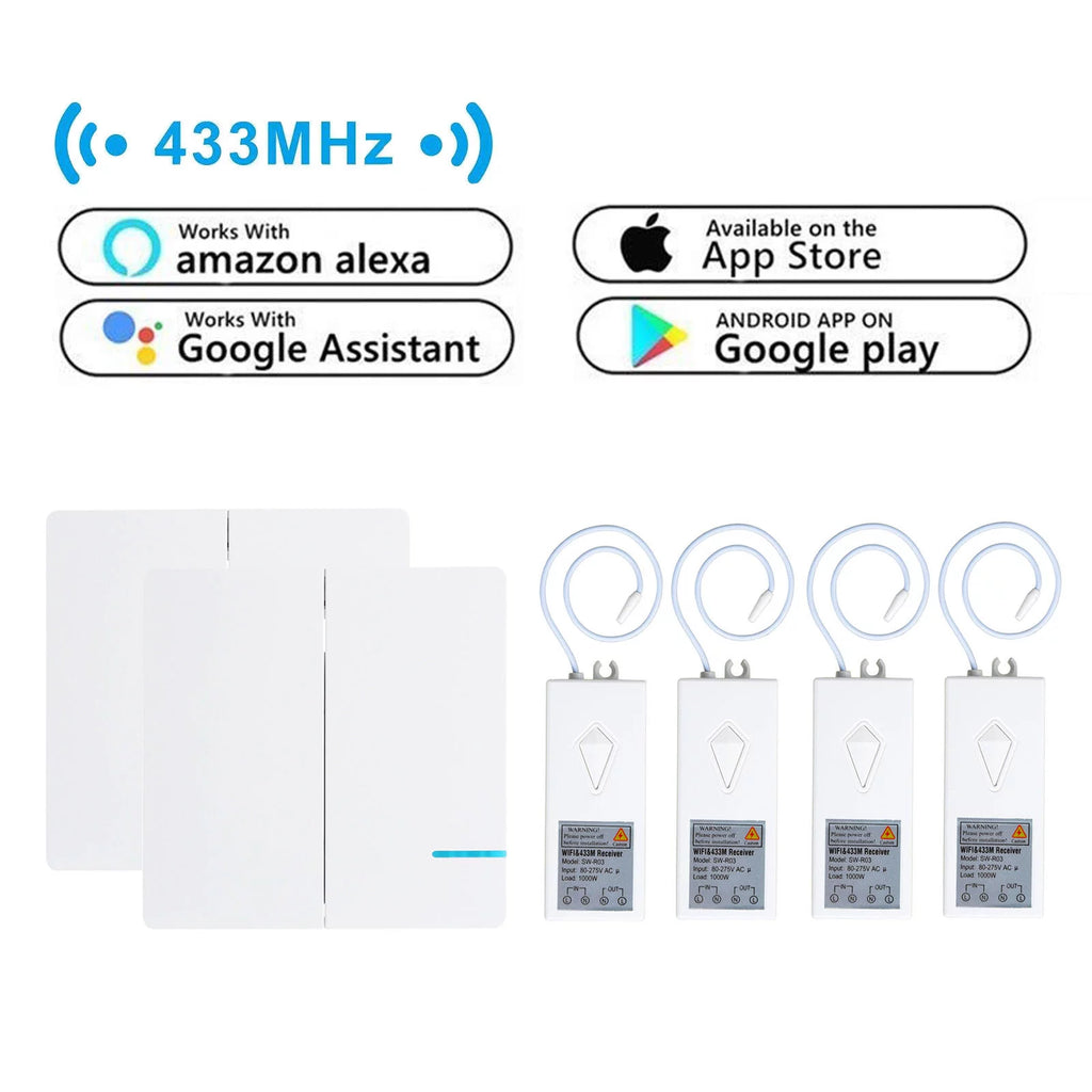 WiFi Wall Switch with 4x WIFI Receiver S35619
