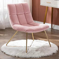 White Faux Fur Upholstered Accent Chair with Gold Legs Y242499