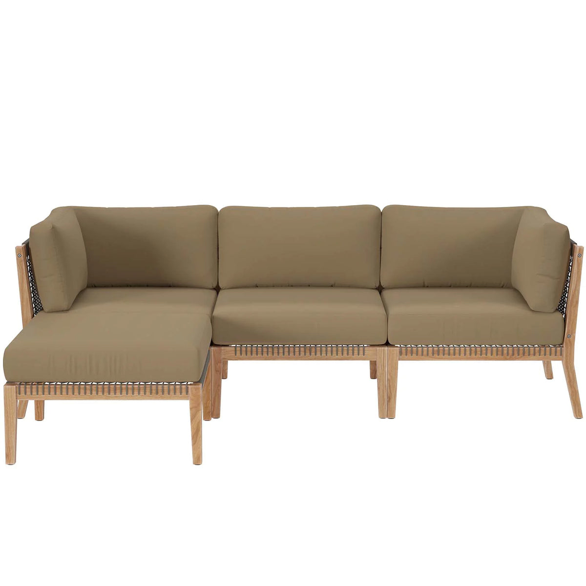 Teak Wood 4-Piece Sectional Sofa W533871