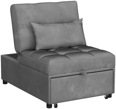 Convertible Chair Bed 4-in-1 Folding Ottoman Sofa Bed with Adjustable Backrest K745913