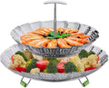 Double Layer Stainless Steel Collapsible Steamer Basket G4933