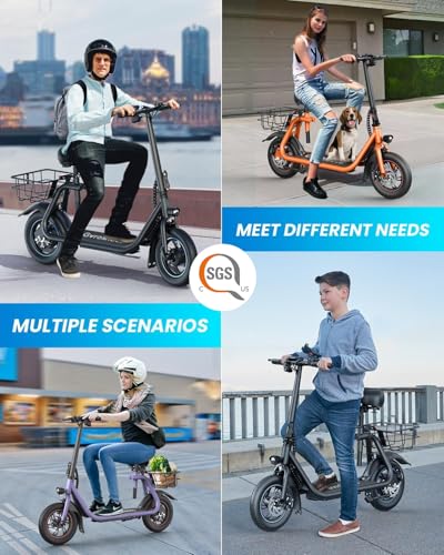 Electric Scooter with Seat, 550W Motor, 20-Mile Range Q8495