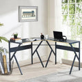 L-Shaped Corner Computer Desk Dark Grey P780