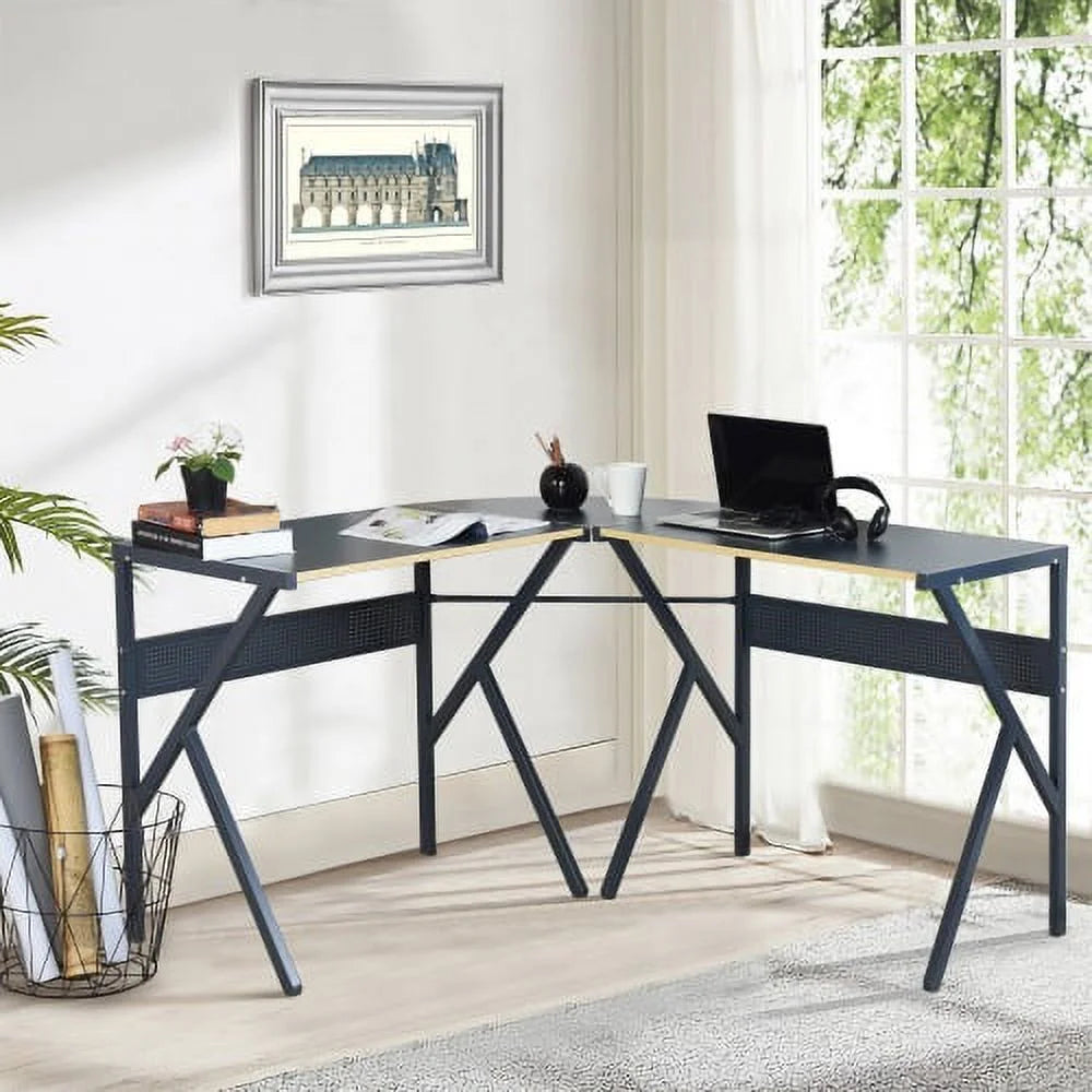 L-Shaped Corner Computer Desk Dark Grey P780