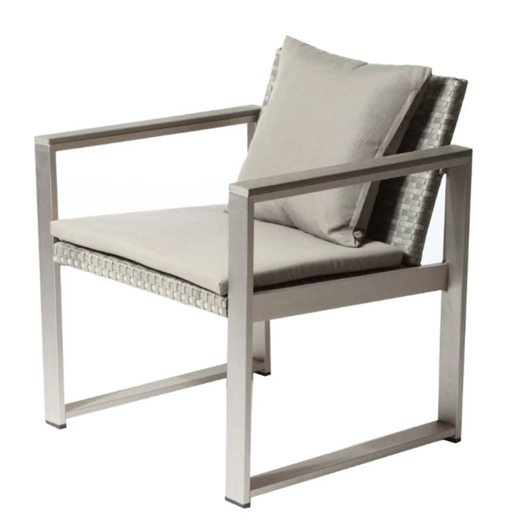 Aluminum Upholstered Cushioned Chair with Rattan G10522