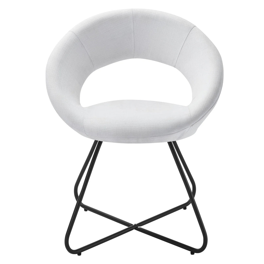 Upholstered Fabric Dining Chair Set of 2 Black White U184