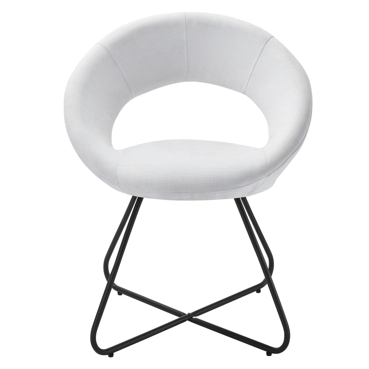 Upholstered Fabric Dining Chair Set of 2 Black White U184