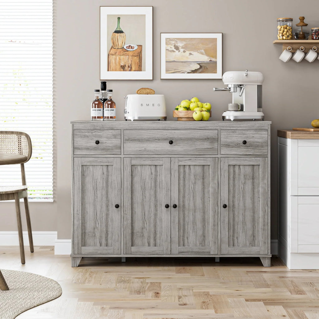 White 3 Drawer Buffet Sideboard Cabinet Q607457