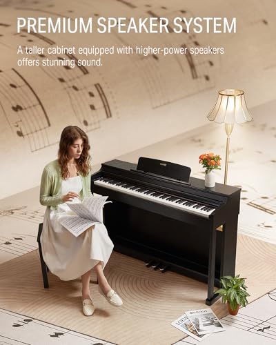 88-Key Weighted Action Digital Piano with Stand and Pedals Black X510108