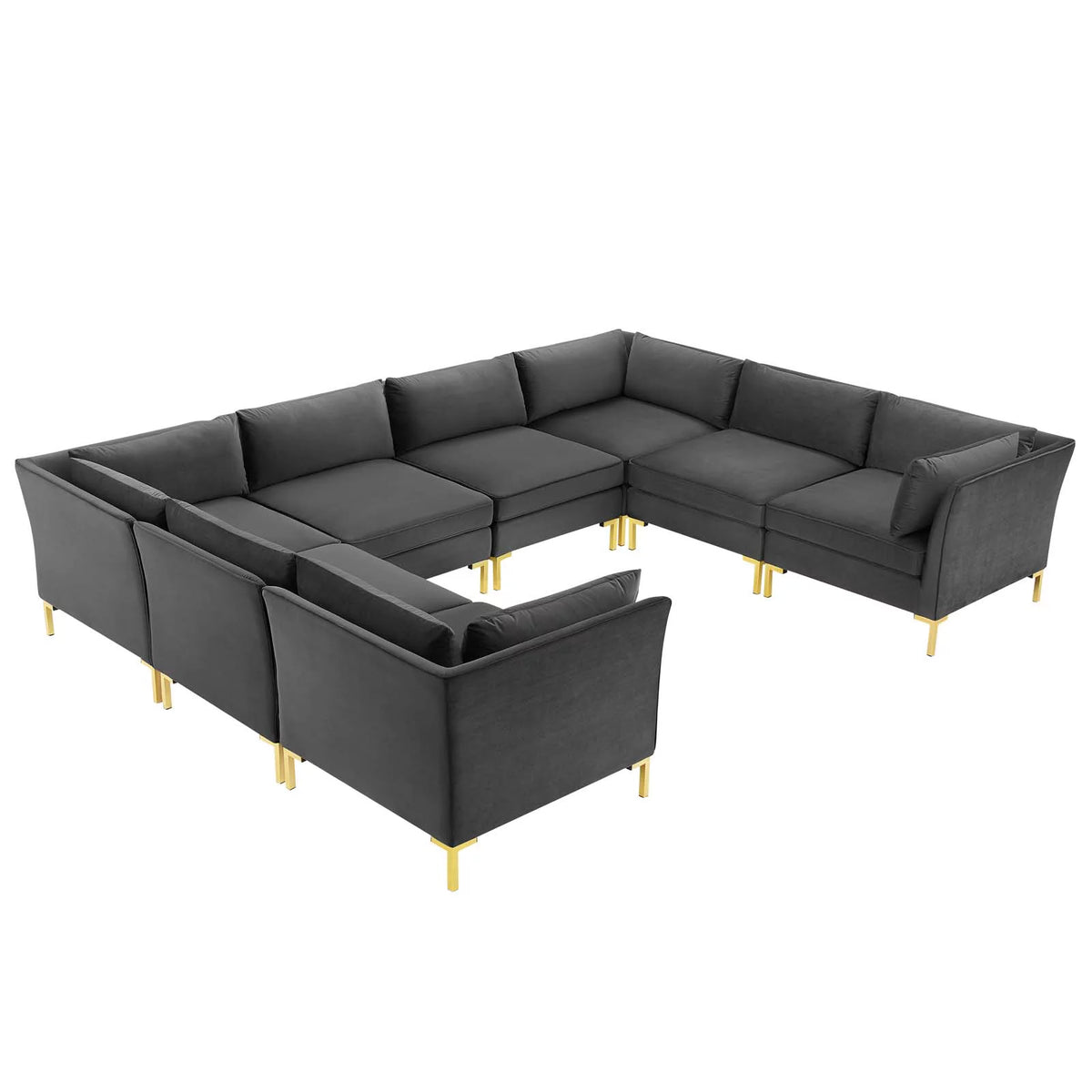 8-Piece Performance Velvet Sectional Sofa in Gray F842