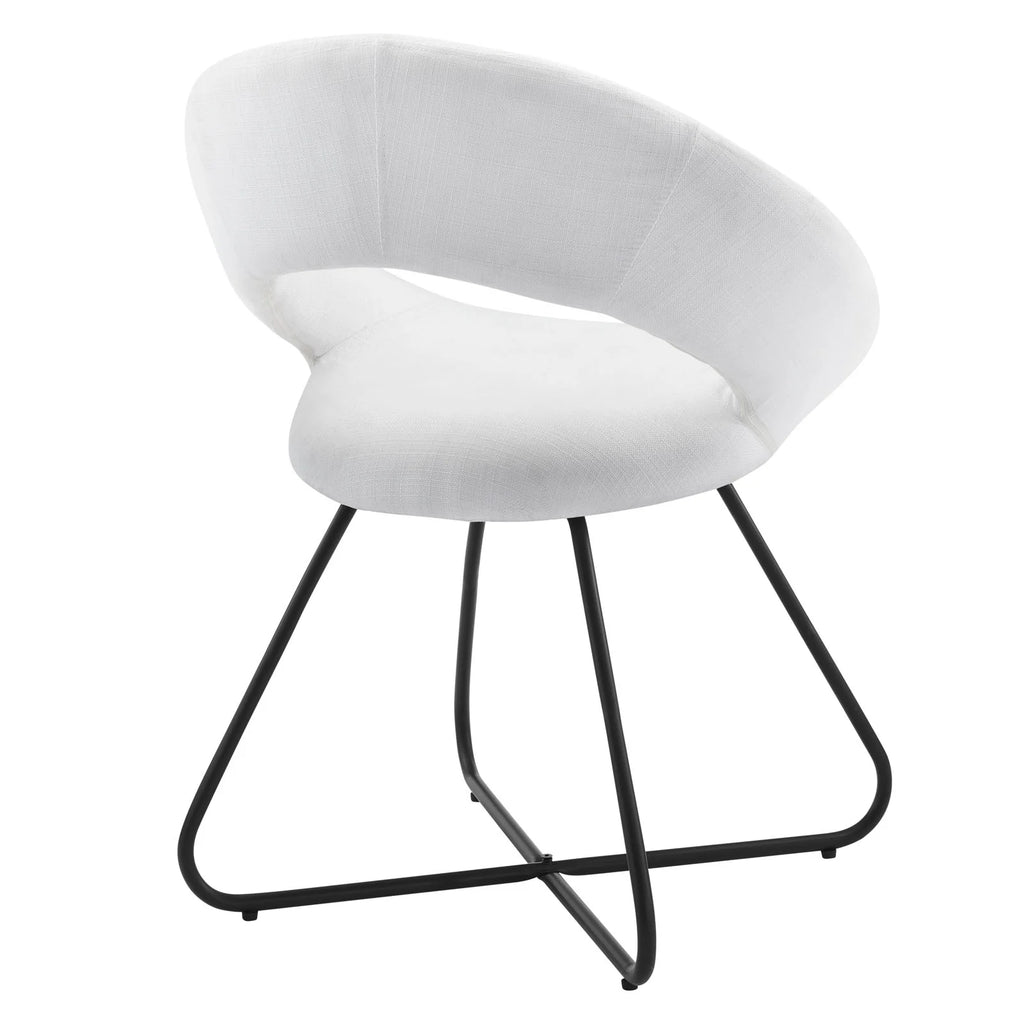 Upholstered Fabric Dining Chair Set of 2 Black White U184