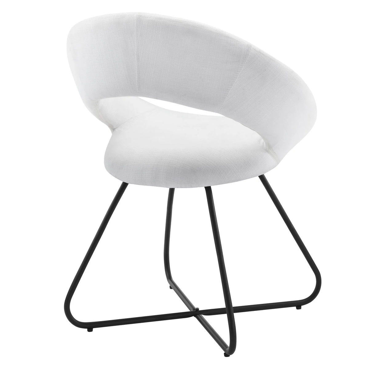 Upholstered Fabric Dining Chair Set of 2 Black White U184