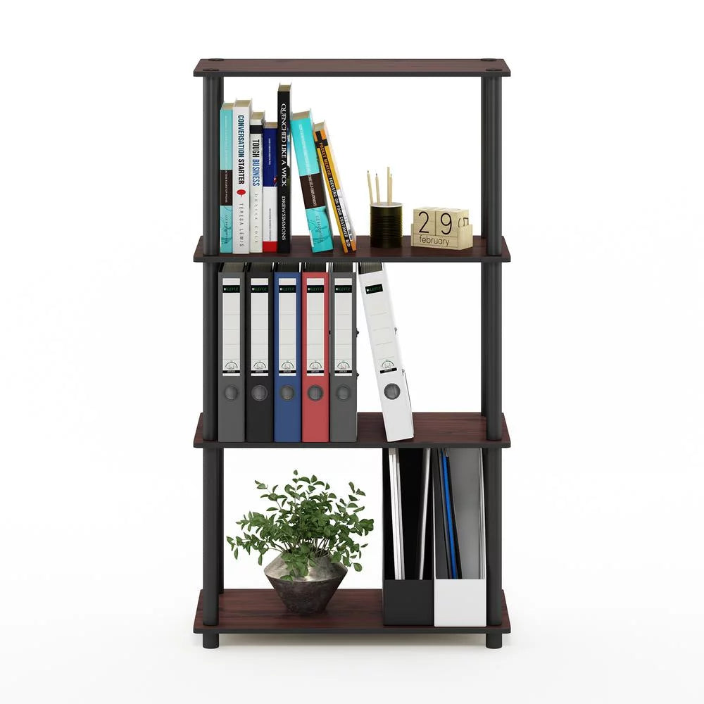 4-Tier Dark Cherry/Black Shelf Display Rack G978047