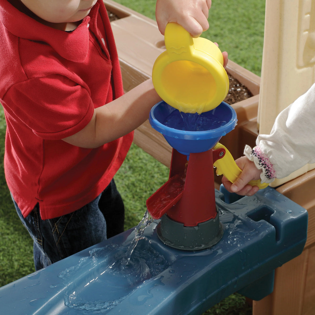 Brown Toddler Playhouse with Grill and Planter V4962