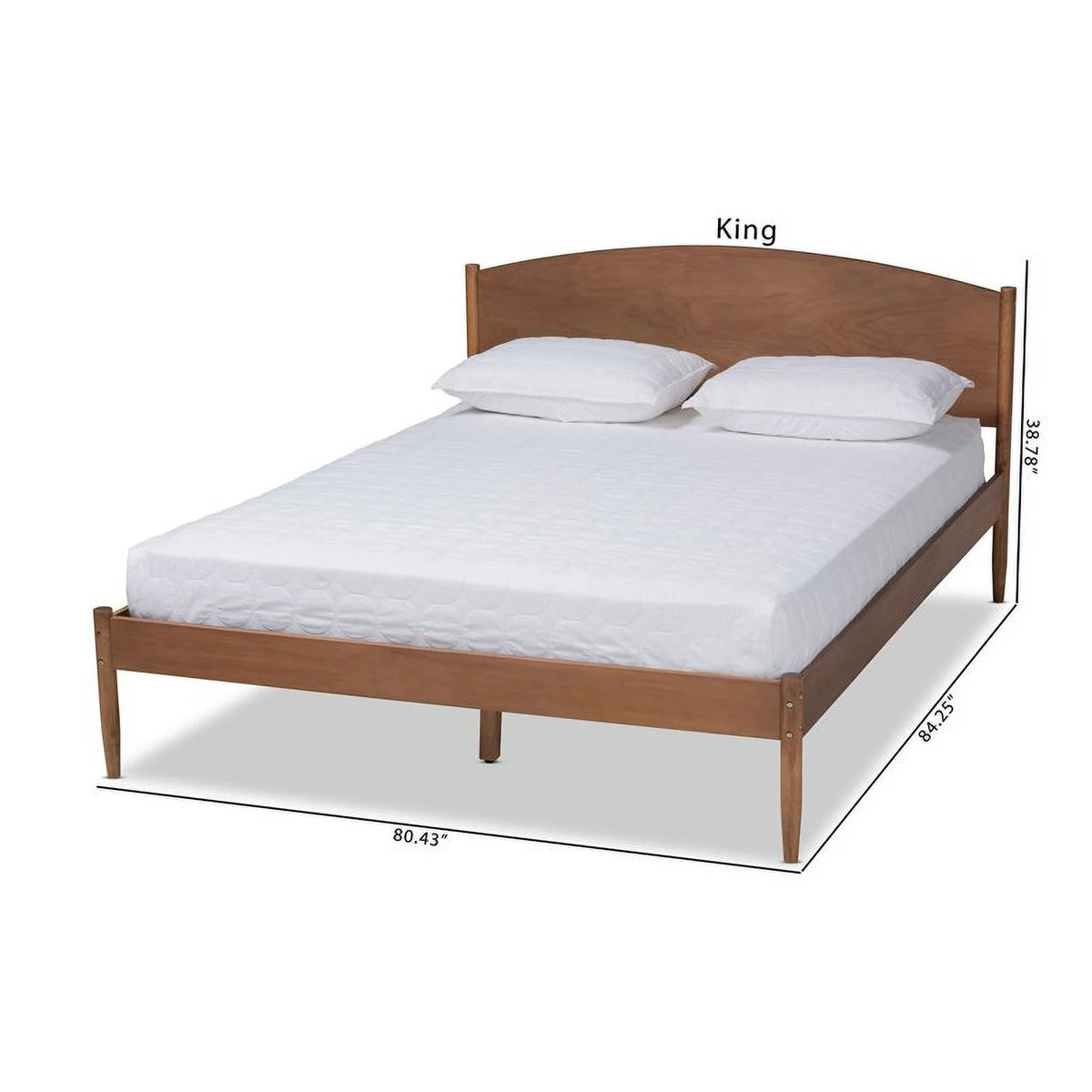 Full Size Ash Brown Wood Platform Bed Y98126