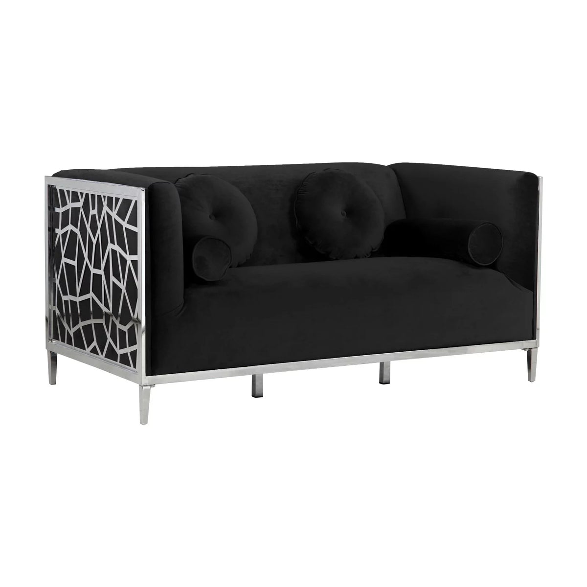 Black Velvet Loveseat K8678